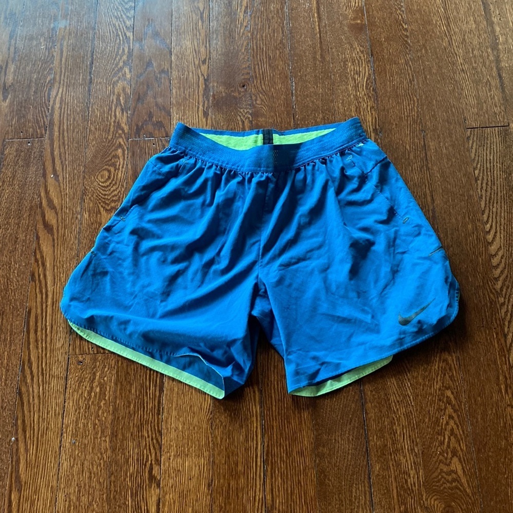 Nike Blue Green Running Shorts SIZE XL Dri Fit Athletic Gym Lightweight Lined